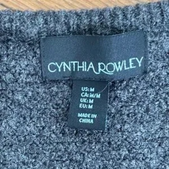 Cynthia Rowley Charcoal Gray Toggle Front Cardigan Sweater Size M - Picture 4 of 7